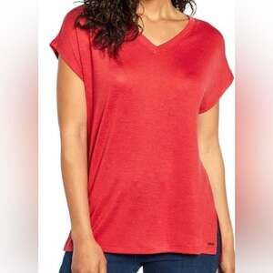 Orvis hi/lo super soft V-neck T-shirt Women's L